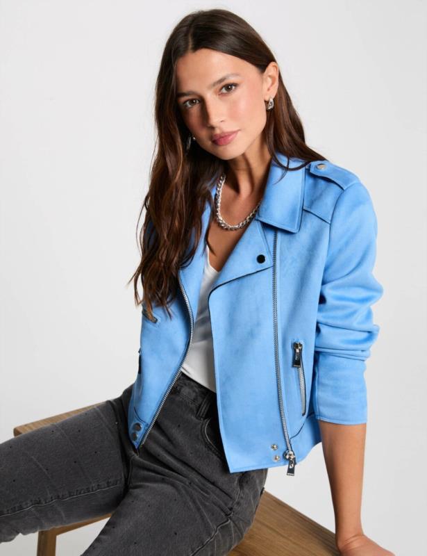 CHAQUETA DE ANTE AZUL